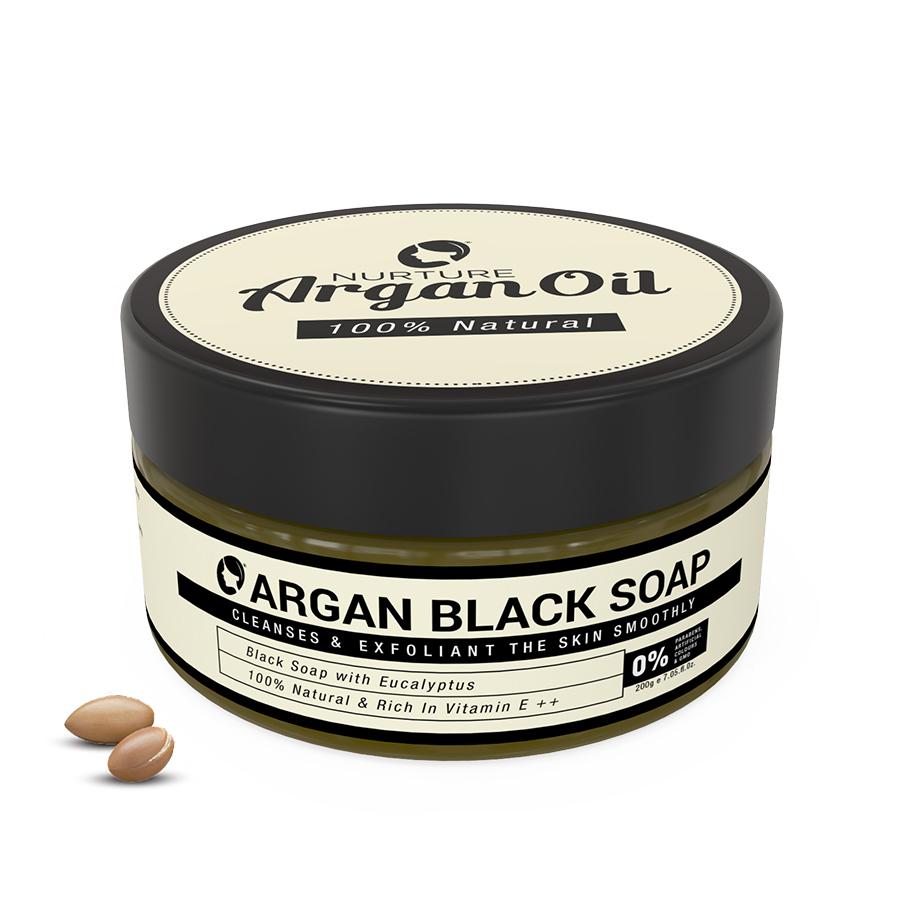 NATURAL BLACK SOAP WITH EUCALYPTUS - Nurture Argan