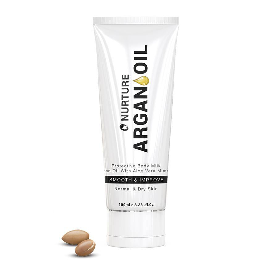 PROTECTIVE BODY MILK ARGAN OIL WITH ALOE VERA & MIMOSA - Nurture Argan